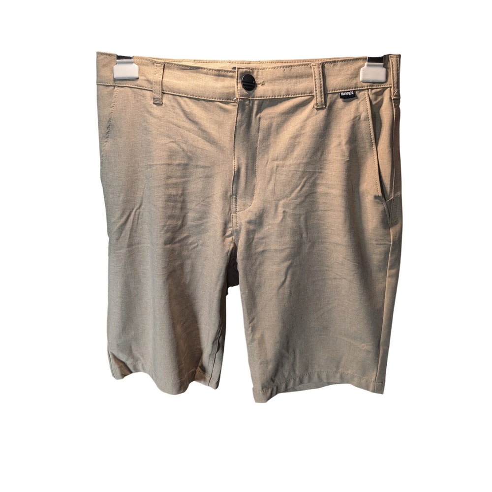 Hurley Chino Shorts Mens L 14/16 Khaki Excellent Heathered Walk Shorts